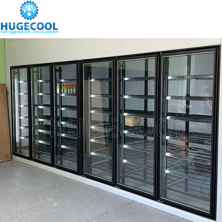 Walk in cooler beer cave gas station cooler with glass doors
